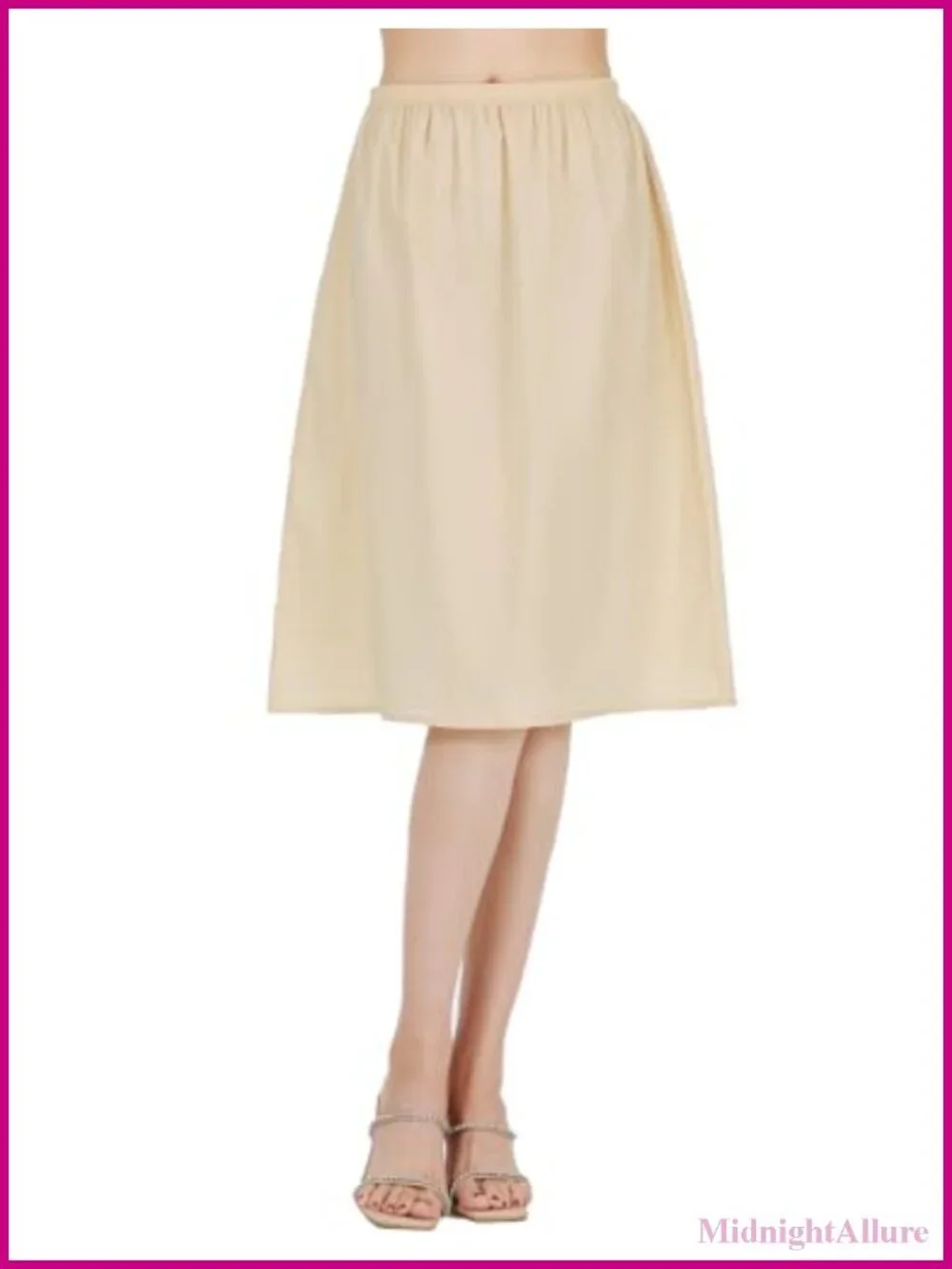 Cotton Half Slip A-Line Underskirt Anti-Static Knee Length 3 Lengths